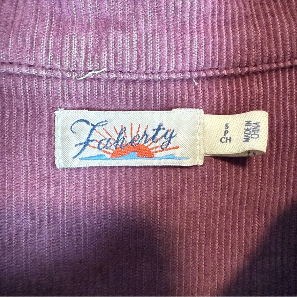 Faherty Stretch‎ Cord Western Shirt Catawaba Grape Purple Corduroy Size Small - Picture 10 of 16